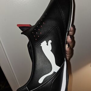 Puma Men's Black Sneakers with Red and White Details NWOT